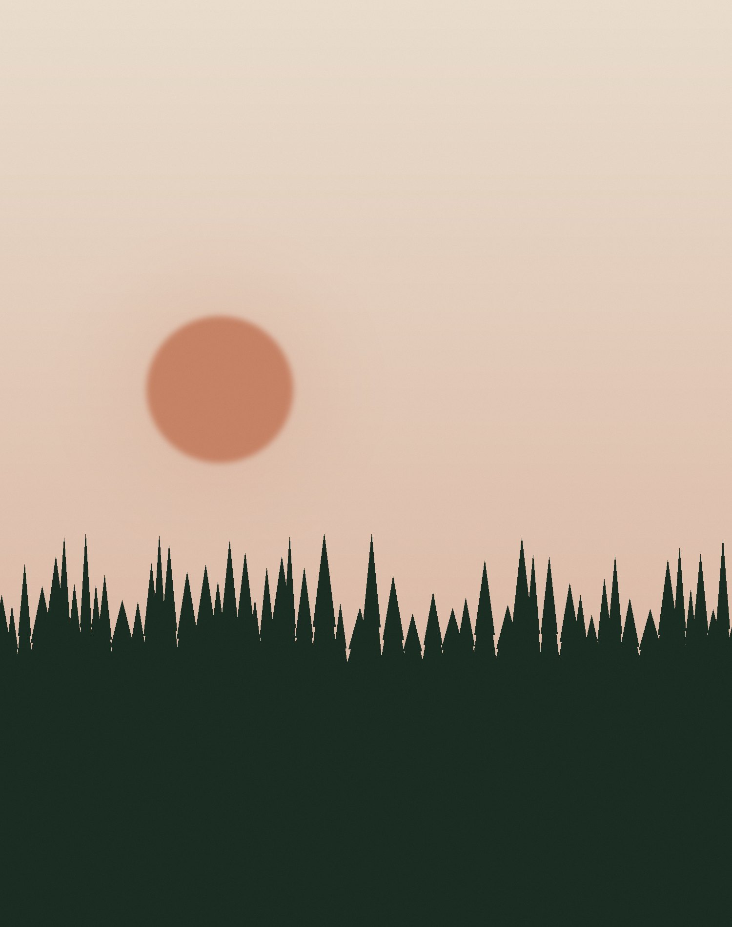 Pine treeline at dawn